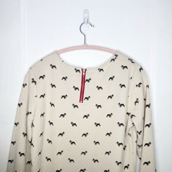 Art and Soul Dog Animal Print Long Sleeve Top Shirt Size Medium Exposed Back Zip - Picture 9 of 9